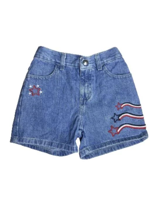Vintage Americana Shooting Star Denim‎ Shorts Girls Size 7