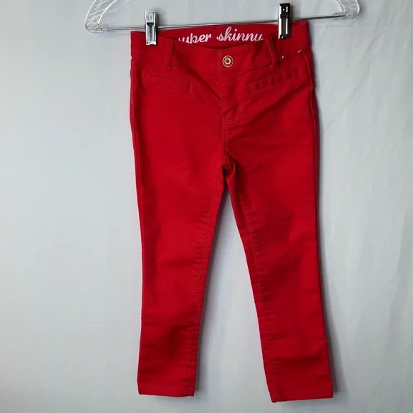 Gymboree Red Kids  Girl’s Jeans Adjustable Bright Red Waistband Size 6