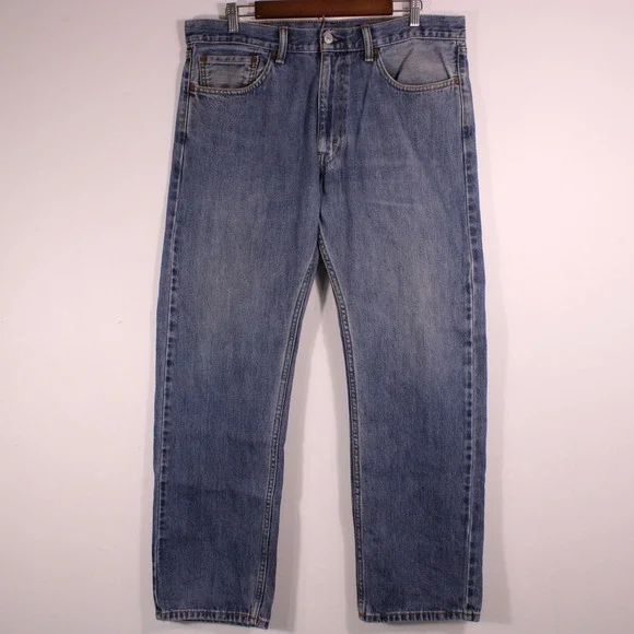 Vintage Levis 505 Jeans Mens 36x30 Blue Medium Wash Red Tab 36x29.5 Y2K 2000s