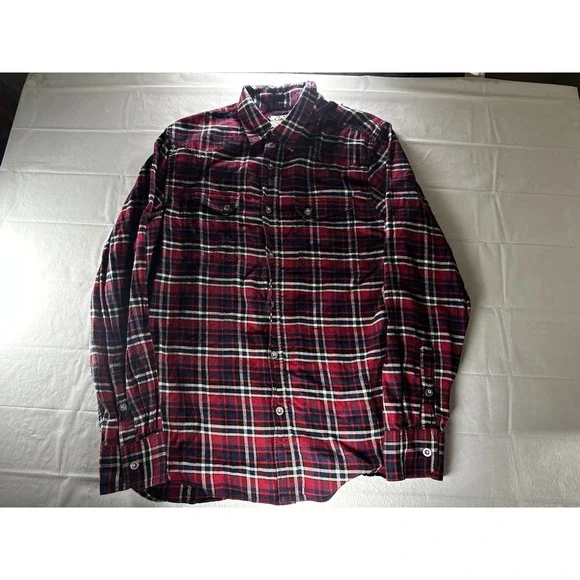 Levis Button Down Shirt Mens Large Red Plaid Flannel Western Pearl Snap Style‎