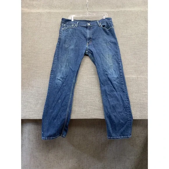 Levi's 513 Jeans Men 38x30 Blue Denim Medium Wash Slim Fit Straight Leg Mid Rise