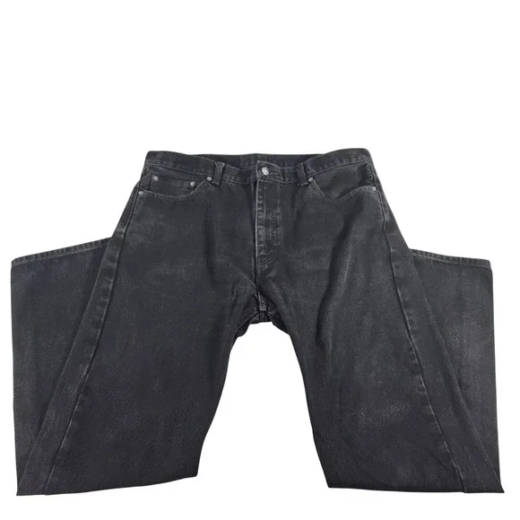 Levis 505 Regular Fit Jeans Mens 40x34 Faded Black Straight Leg Denim 100 Cotton