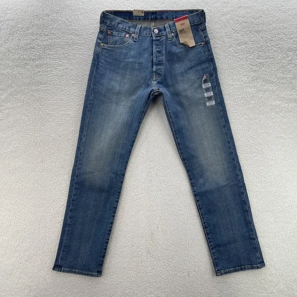 Levis 501 Jeans Mens 29x30 Blue Original Button Fly Medium Wash Denim Grunge 90s