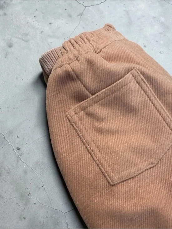 New!!   Zara Peach Super Soft Plush Corduroy Pull-On Joggers