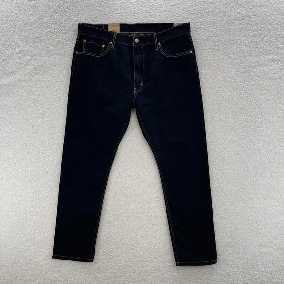 Levis Jeans Mens 38x30 Black 512 Slim Taper Dark Denim Minimalist Preppy Goth