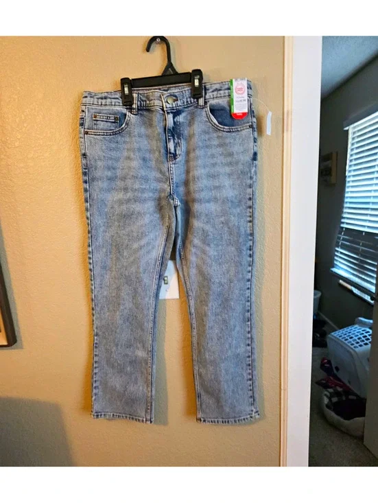 Wonder Nation Boys Straight Jeans 12 Husky Light Wash Blue Denim 12 Husky