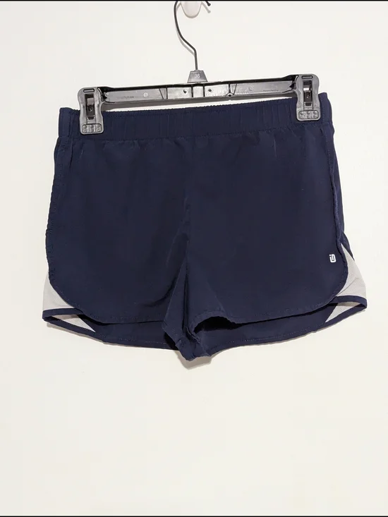 Ideology Navy and White Split-Hem Athletic Shorts