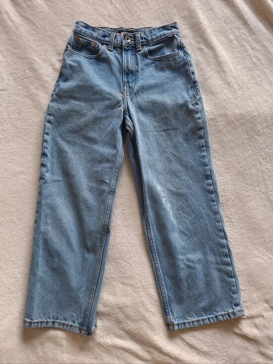 Vans Kids Check-5 Baggy Denim Pants Light Wash Size 24 / 8 Skate