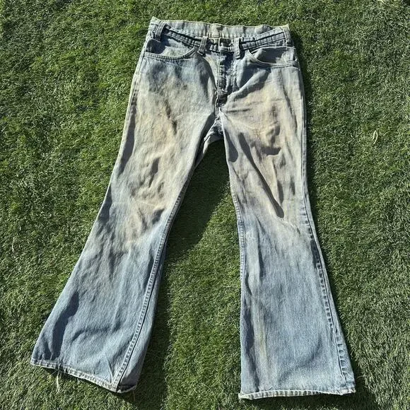 Levis Jeans Orange Tab‎ Size 31 x 28.5 Bell Bottom Flare Blue Flawed