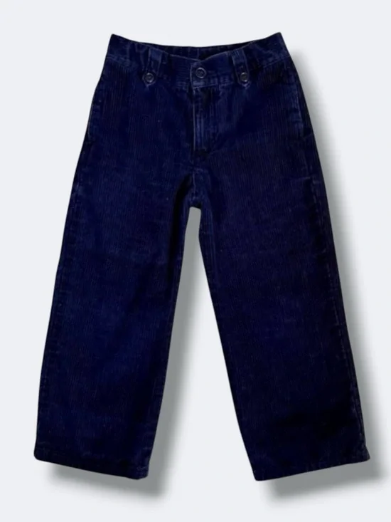 🦋3/$30 Janie and Jack Pants Boys 4 Navy Corduroy Straight Leg Adjustable Waist
