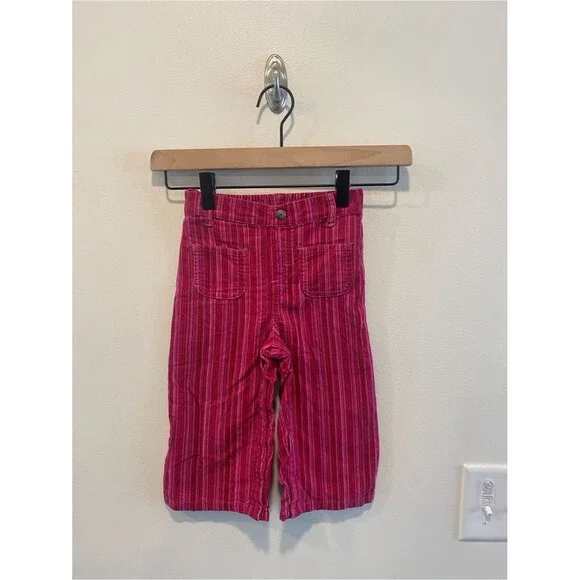 Carters vintage girls toddler wide leg cord pants pink striped 24 months