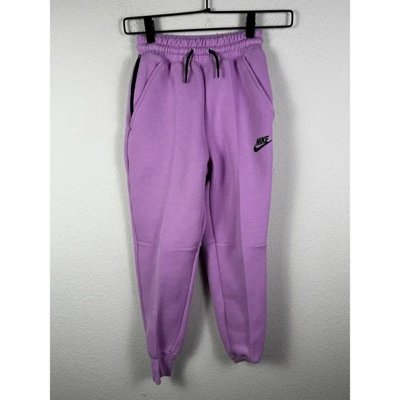 Nike Youth Kids Girls Sz S Sportswear Tech Fleece Jogger Pants Pink