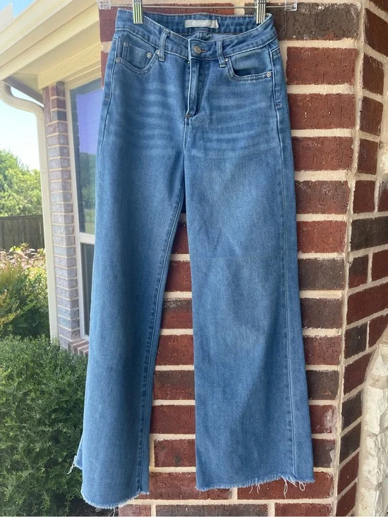 Girls Tractr High-Rise Wide-Leg Jeans - Blue