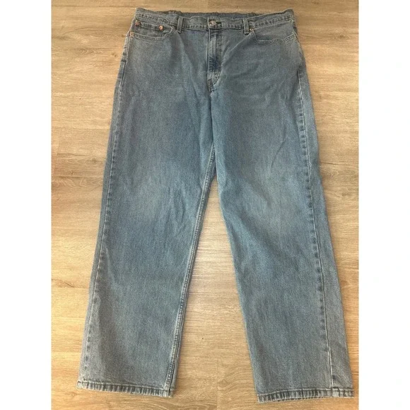 Levi's Mens 550 Relaxed Fit Stretch Jeans 42x32‎ Medium Light Blue Denim