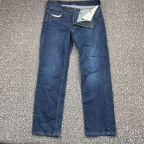 Levis 514 Jeans Men 34x30 Straight Fit Blue Denim Stretch Faded Pockets