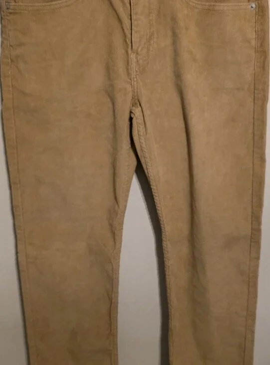 Levis 502 Regular Taper Corduroy Pants Mens 32x30 Tan Khaki Casual (Cut Tag)