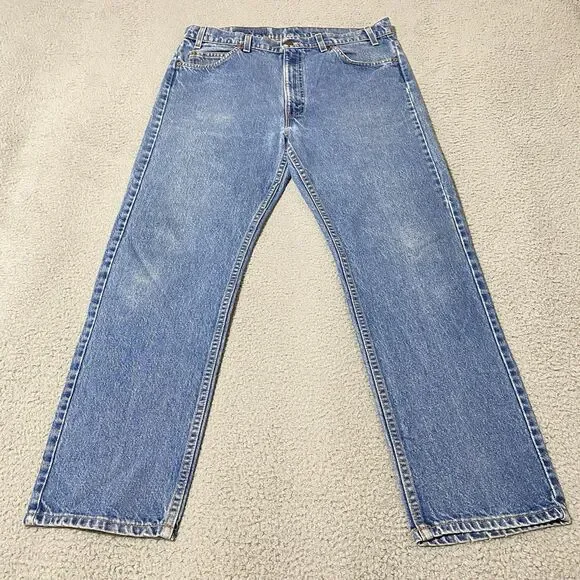 Vintage Levis 505 Jeans Men 34x29 Blue Orange Tab Regular Straight Leg Tag 36x30