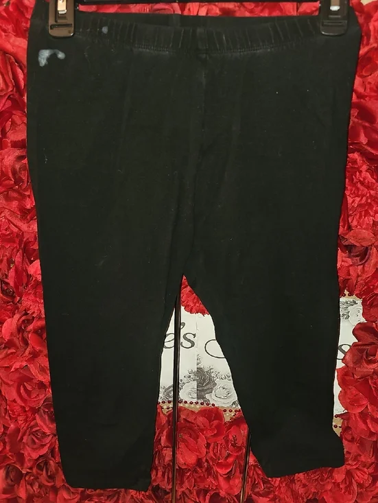 Cat & Jack Black Kids Capri Leggings Size 14/16 Spots By Waistband