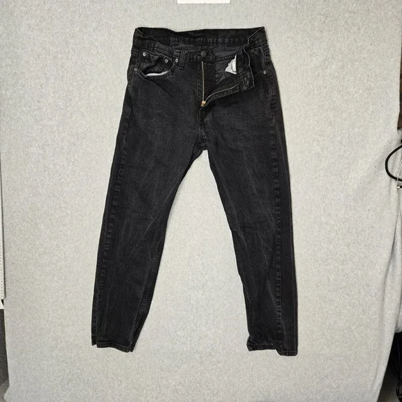 Levi's 505 Men Jeans 32X30 Black Denim Regular Fit