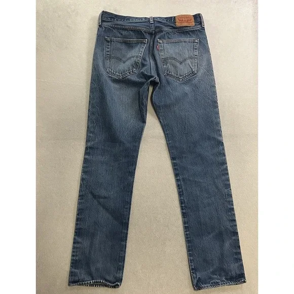 Levi's 501 Jeans Men's Size 36x38 (Fits 34x33) Blue Denim Med Wash Button Fly