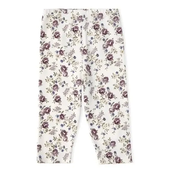 New baby girl flowered pull on pants 3-6 months
