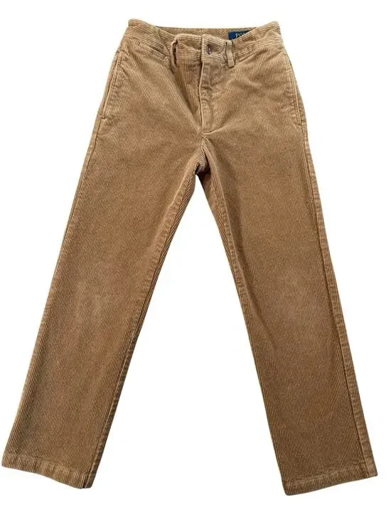 Polo Ralph Lauren Girls Corduroy Pants Tan Beige Size 8 Straight Leg