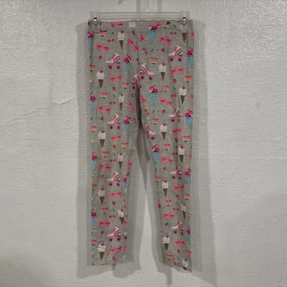 Girls PLACE XL 14 Grey Ice Cream Roller Skate Cherry Leggings