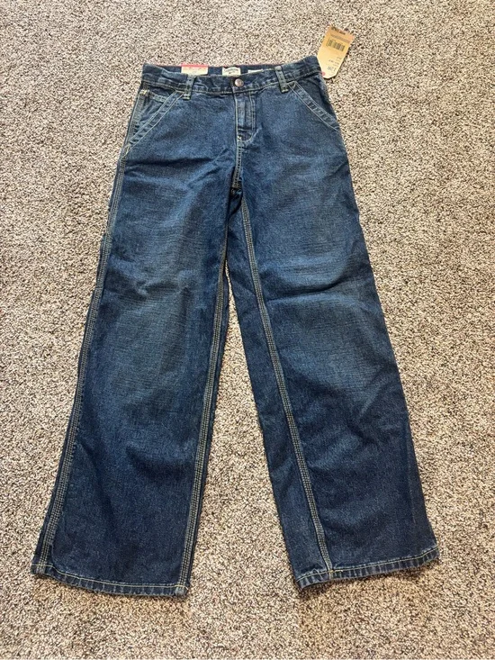 Oshkosh NWT Carpenter 90s Dark Wash Jeans Boys 12R Baggy Loose Fit