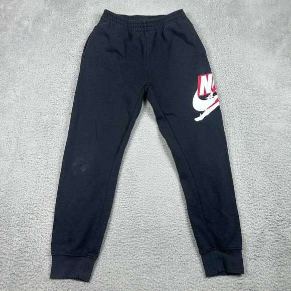 Jordan Nike Air Mashup Sweatpants Kids Large Black Fleece Joggers Graphic‎ Pants