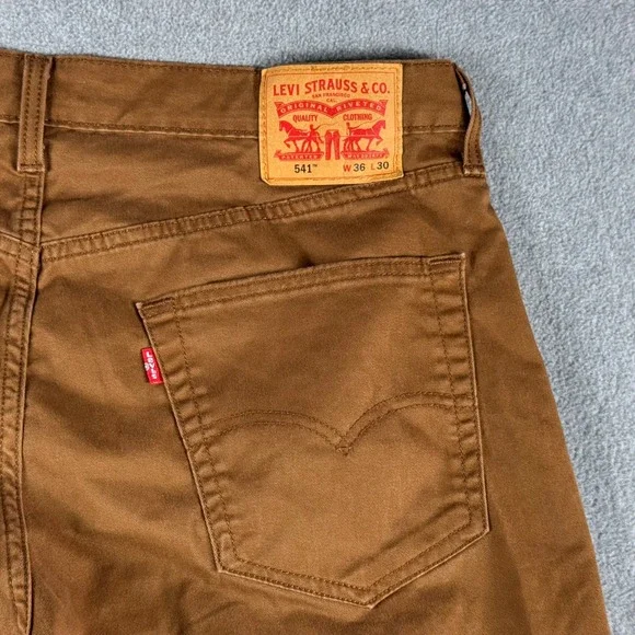 Levi's 541 Pants Mens 36x29 Brown Chino Straight Cotton Stretch