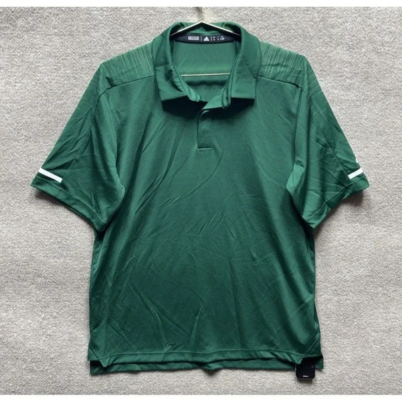 Adidas Men's Team Power Green Stadium Coaches Polo Large  Short Sleeve NEW NWT