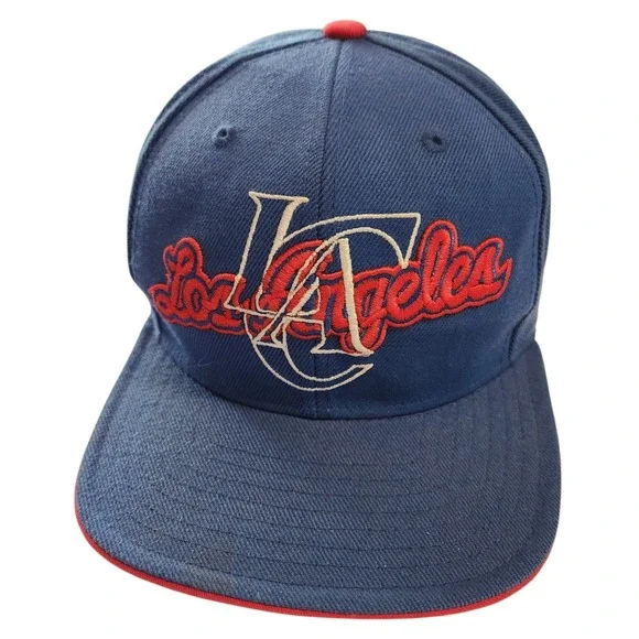 Adidas NBA Los Angeles Clippers Snapback Hat Blue Red LA Logo Cap Mens‎ OSFM