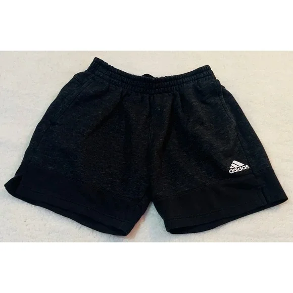 Adidas Mens Heather Grey Black Athletic Fleece Gym Shorts Size Medium