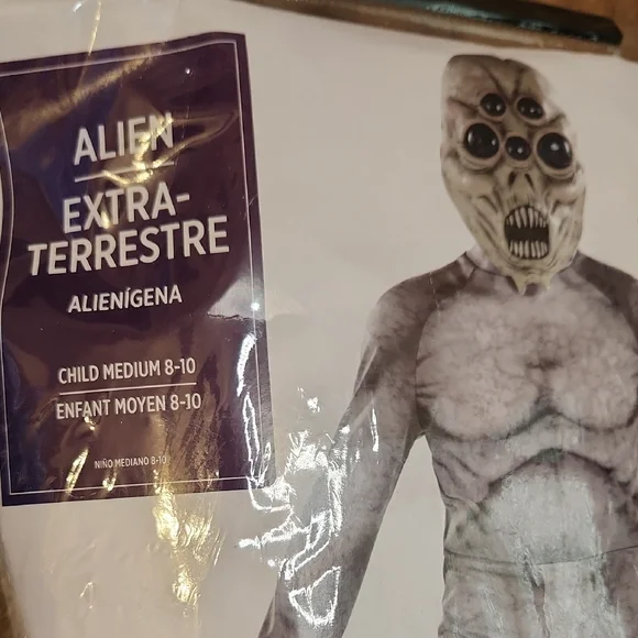 Alien Extraterrestrial Costume for Kids Size M 8 10 Alíen Extra Terrestre