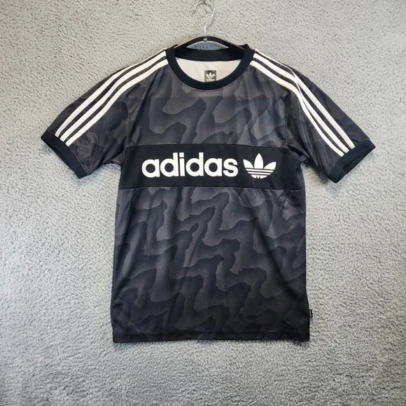 Adidas Shirt Mens Small Camo Print Short‎ Sleeve Rider Approved Skateboarding