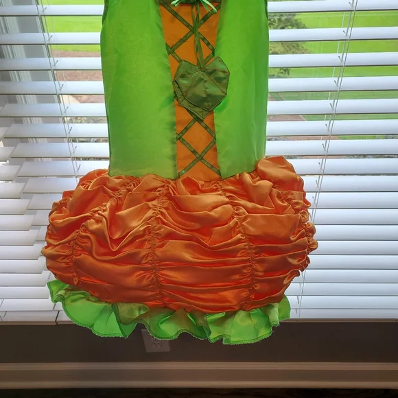 Chasing Fireflies Green and Orange Pumpkin Tutu Dress