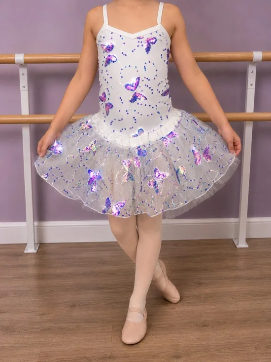 NWT Girls Butterfly Ballet Tutu Dress Costume – Size 8–10