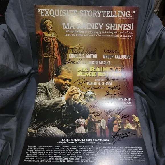 Ma Raineys Black Bottom Original Poster Autograph Whoopi Goldberg Dutton Theater