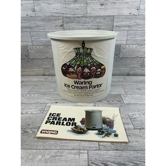 Waring Ice‎ Cream Parlor Freezer Maker Replacement Part Bucket & Recipe Book