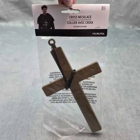 Plastic Monk Cross Priest Nun Religious Fancy Dress Halloween Costume Accessory