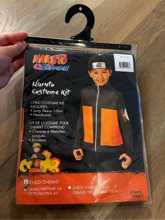Naruto Shippuden Costume Kit Child Small Medium 4-8 Halloween Anime NWT