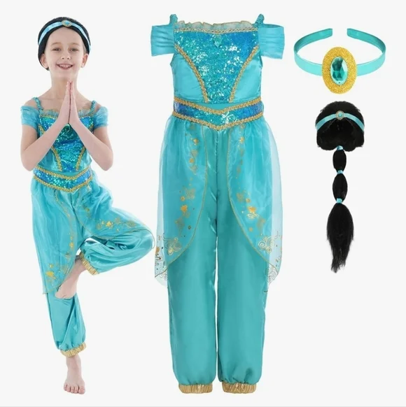 Princess Jasmine Costume with Headband and Braid