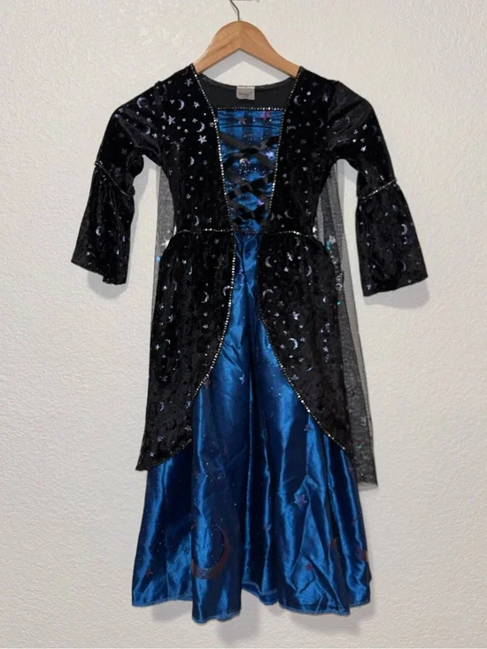 Spirit Celestial Witch Costume Dress Moon Stars Halloween Size 5-6T