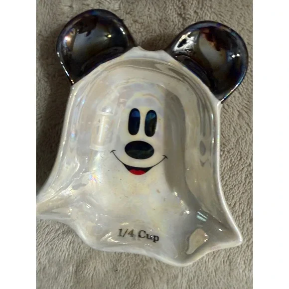 Disney Mickey Minnie Mouse‎ Ghost Iridescent Measuring Cup Set 4pc Halloween