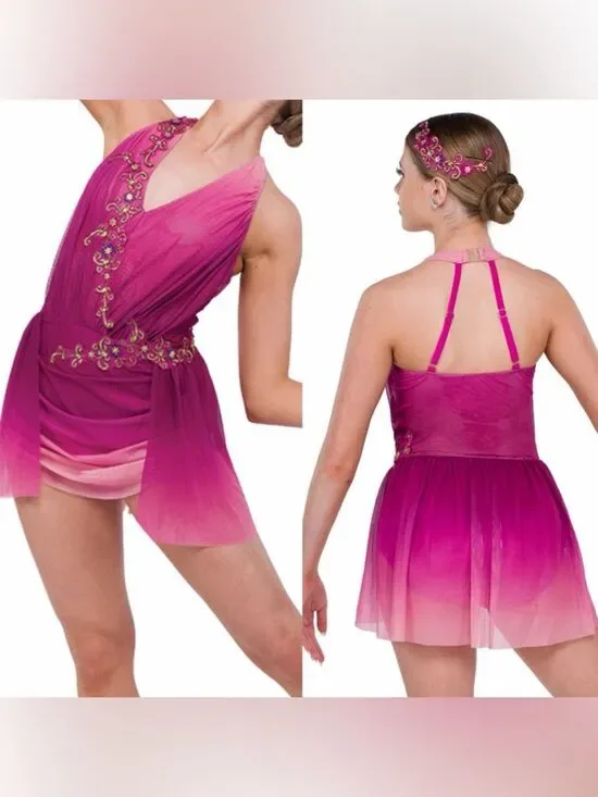 A Wish Come True hit pink ombre Dance costume 25182Y If You Love Her LA adult