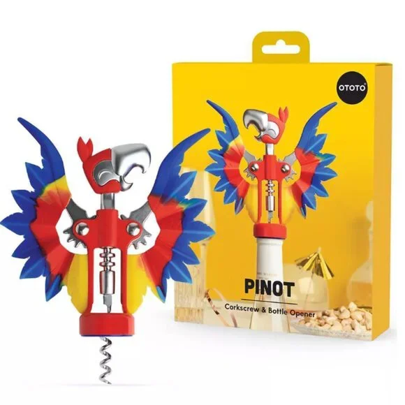 OTOTO Steel & Silicone Pinot Parrot Wine Opener | Brand New‎