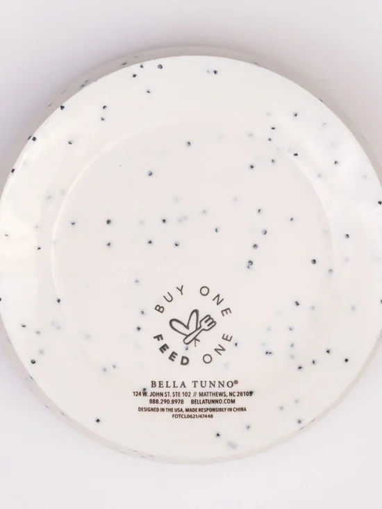 Bella Tunno Wonder Bowl White Black Speckle Pattern