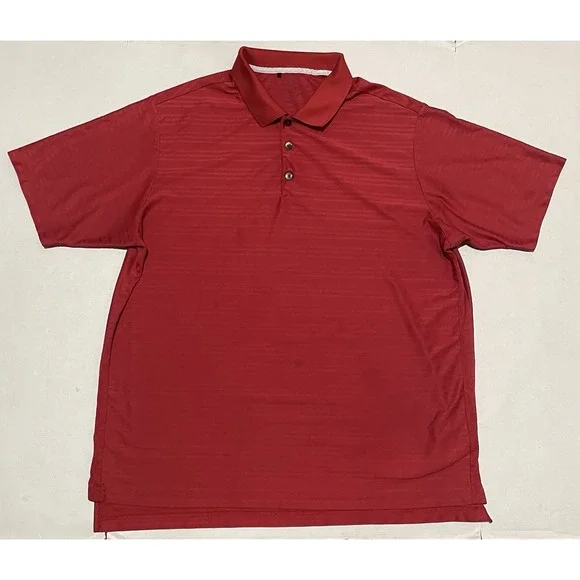 Adidas Shirt Mens Size XXL Red Climacool‎ Striped Performance Golf Polo