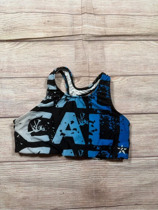 Rebel Athletic Cali Black and Blue‎ Dance Crop Top