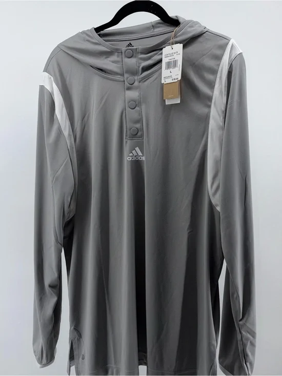 Adidas Mens Hoodie Shirt - Thin Size Large‎ NWT,  $55 Retail - Icon Pulse, Gray
